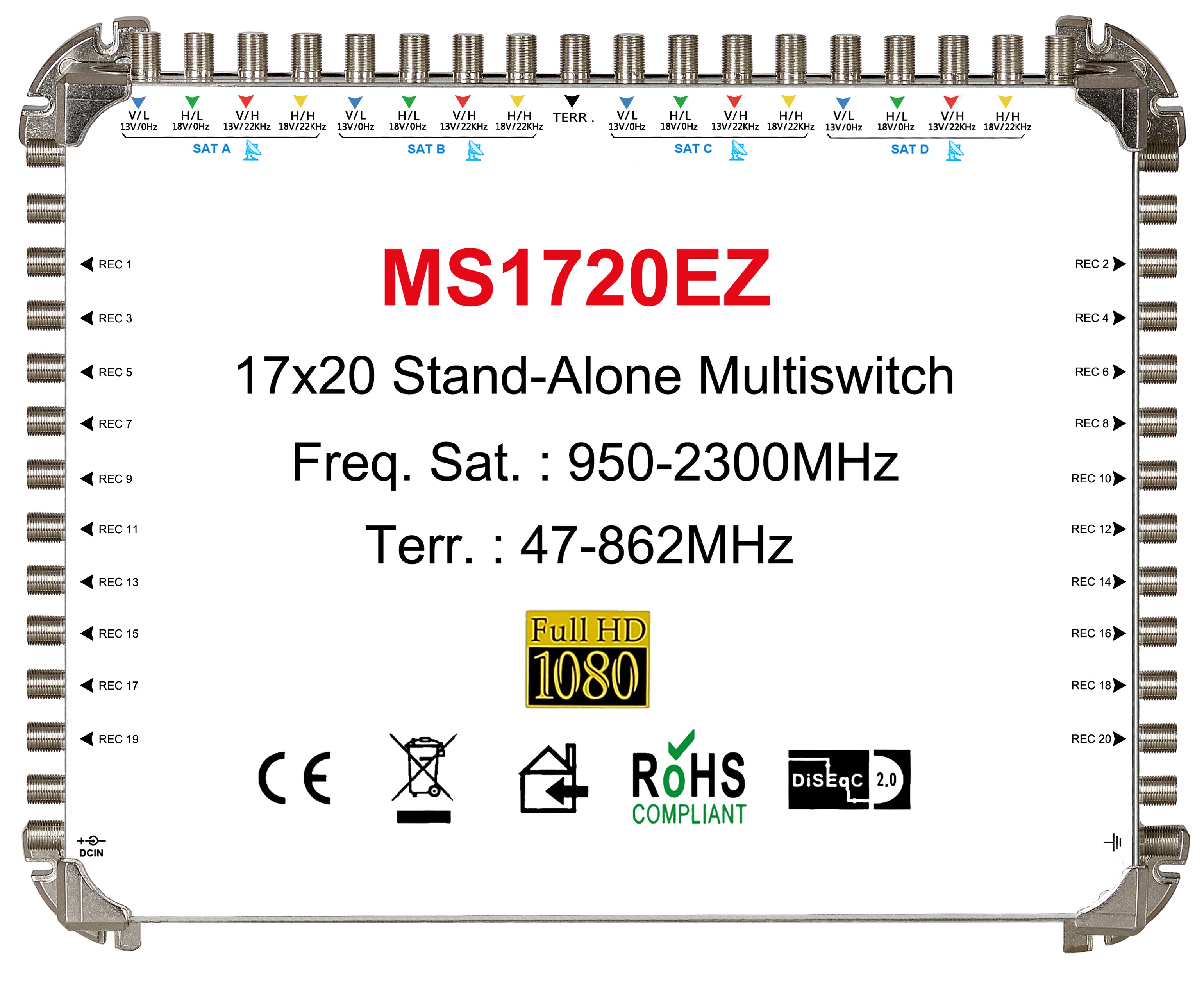 17x20 satellite multi-switch, Stand-Alone multiswitch