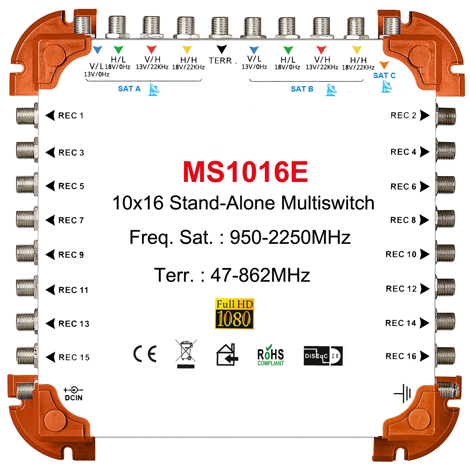 10x16  satellite multi-switch, Stand-Alone multiswitch