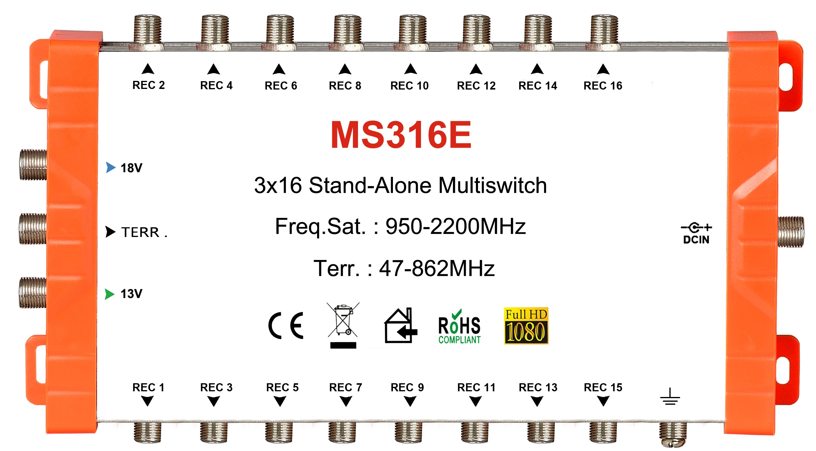 3x16 satellite multi-switch, Stand-Alone multiswitch