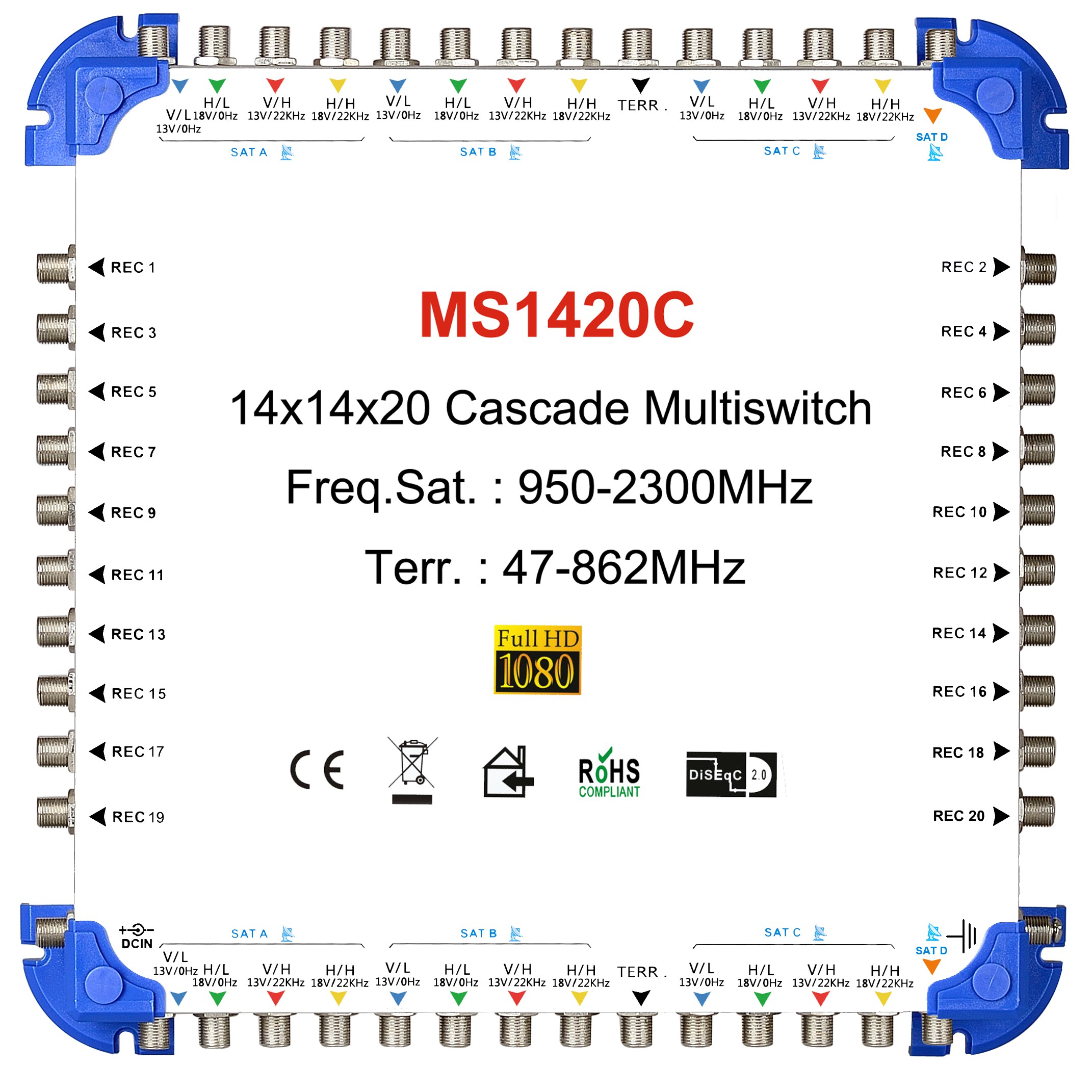 14x20 satellite multi-switch, Cascade multiswitch