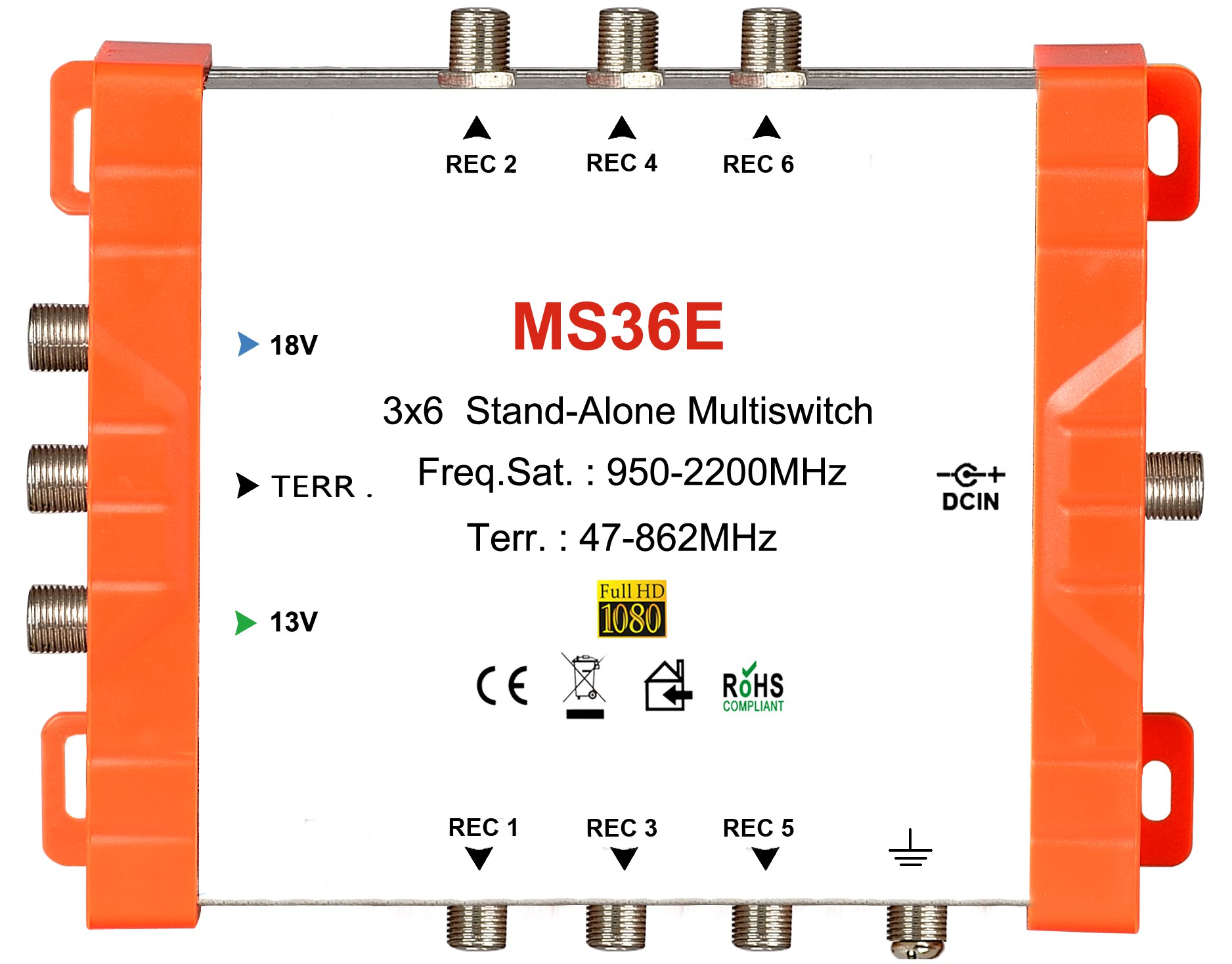 3x6 satellite multi-switch, Stand-Alone multiswitch