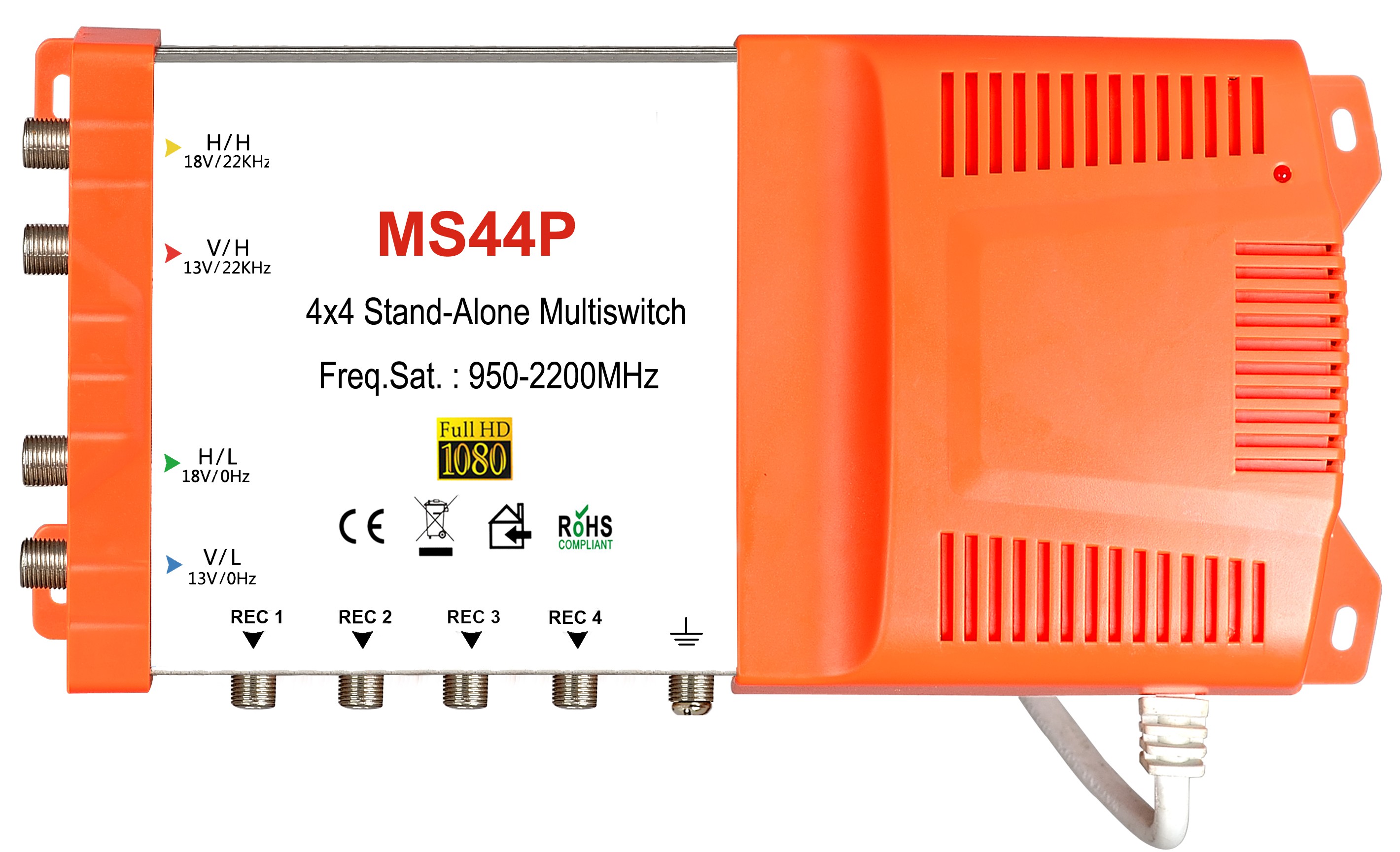 4x4 satellite multi-switch, Stand-Alone multiswitch, with power supply