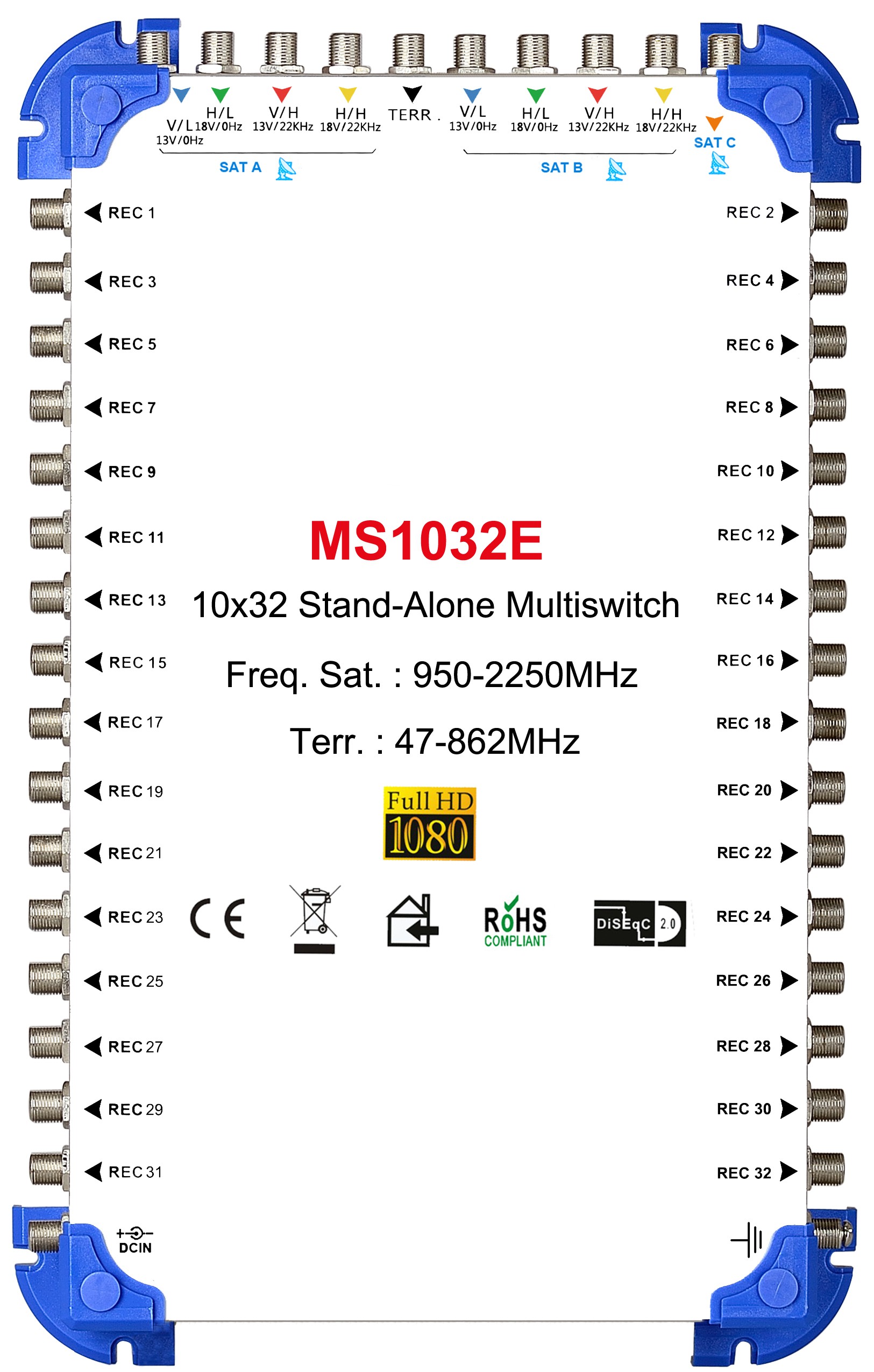 10x32 satellite multi-switch, Stand-Alone multiswitch