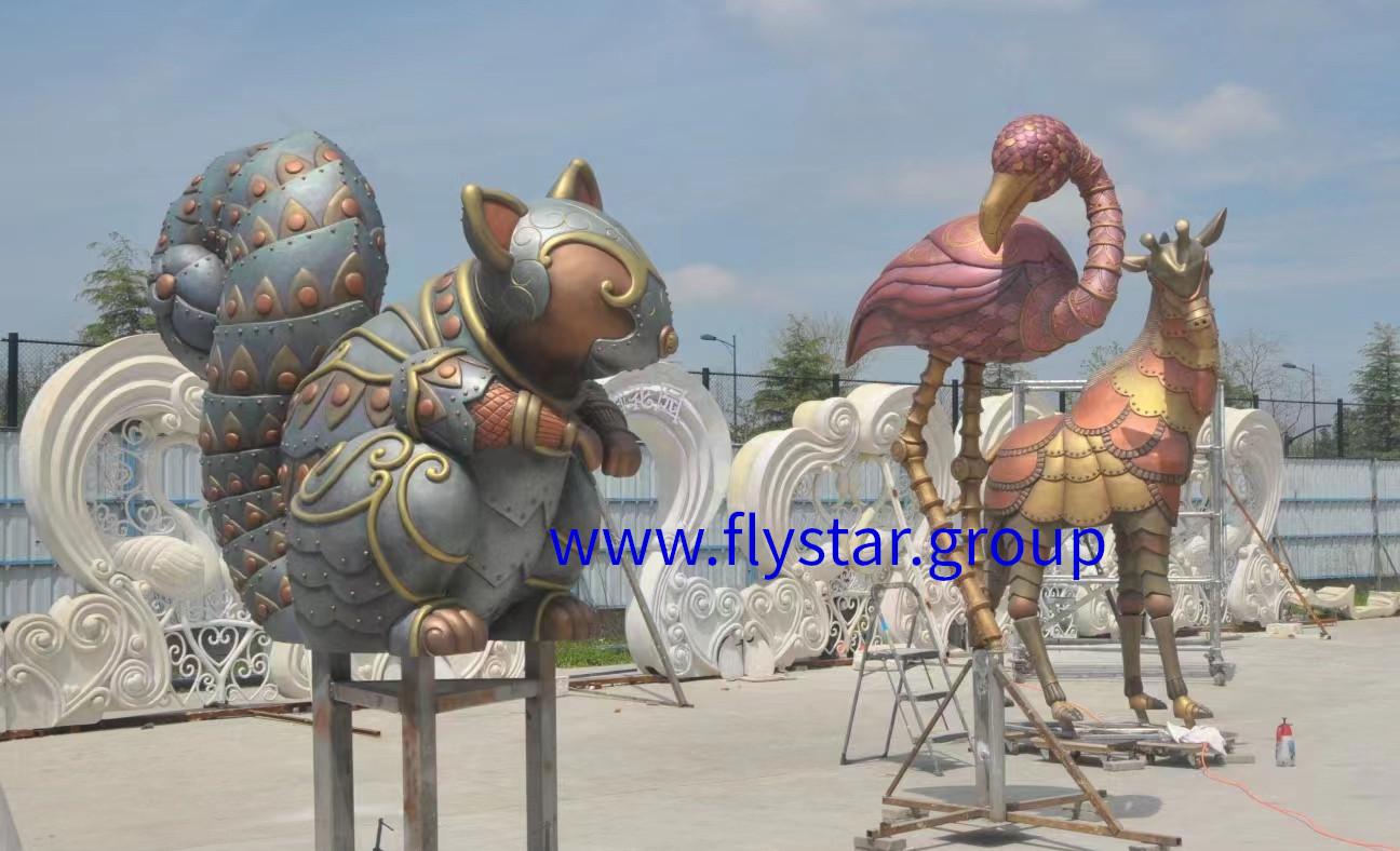 Glass Fibre Reinforced Plastics (GFRP) Products formative art cartoon deer and ostrich